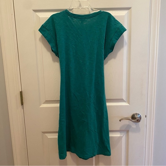 J. Crew Green T-Shirt Dress with Tie Front - Picture 3 of 3